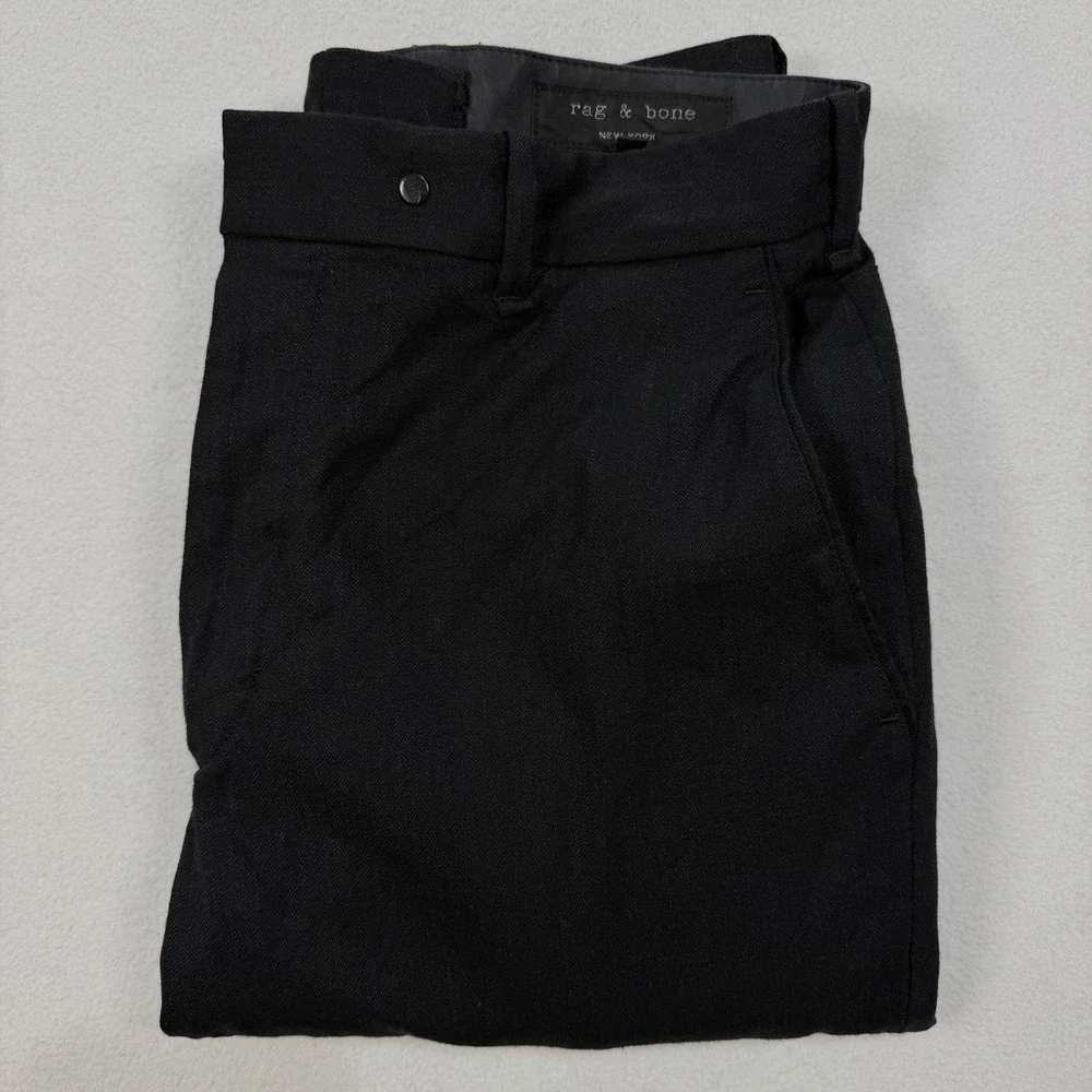 Rag & Bone Men's Charcoal Gray Black‎ Wool Blend Dress Pants Size 32 Button Fly